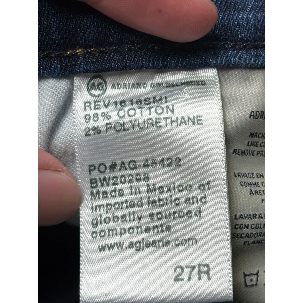 AG Adriano Goldschmied The Harbor‎ Essential Straight Jeans Dark Wash 27RX31